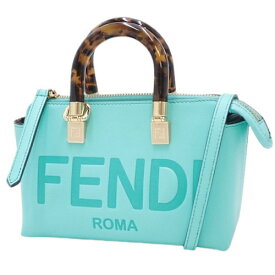 FENDI(フェンディ) BY THE WAY バイ ザ ウェイ ミニ ハンドバッグ 2way ショルダー 肩掛け ミニバッグ ミニボストン レザー スプリングターコイズ ライトブルー水色 ゴールド金具 8BS067 ABVL F1JTX レディース 40802087262【中古】【アラモード】