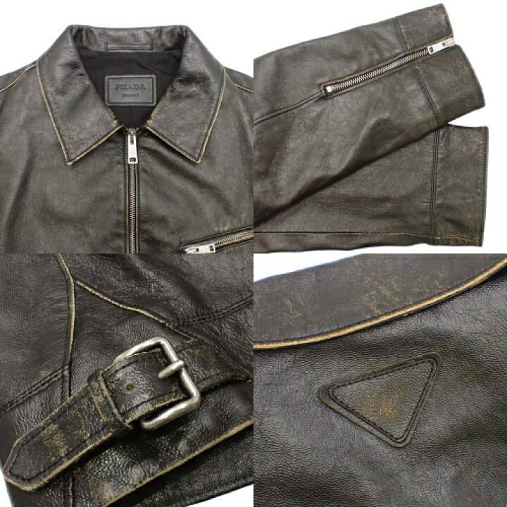 楽天市場】PRADA(プラダ) レザー ジャケット アウター アパレル 
