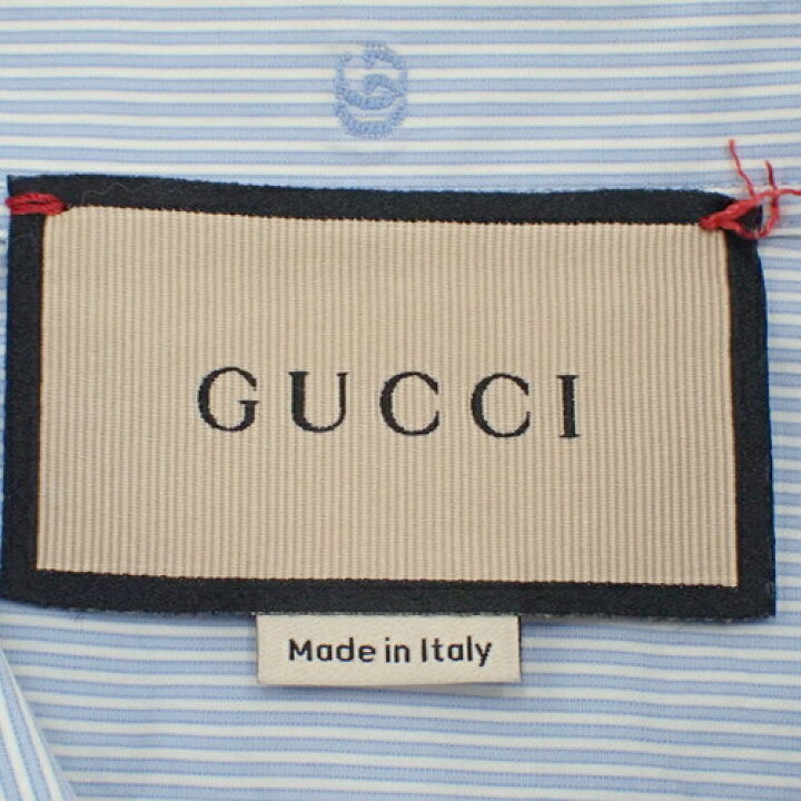 楽天市場】GUCCI(グッチ) ストライプ 半袖シャツ トップス ロゴ刺繍 