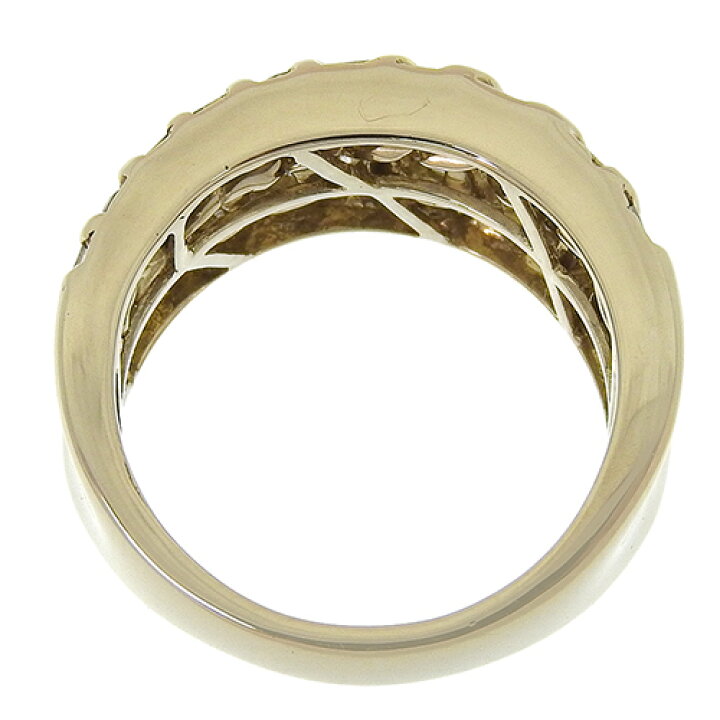 楽天市場】ダイヤモンド ウェーブ ワイドリング K18 イエローゴールド  