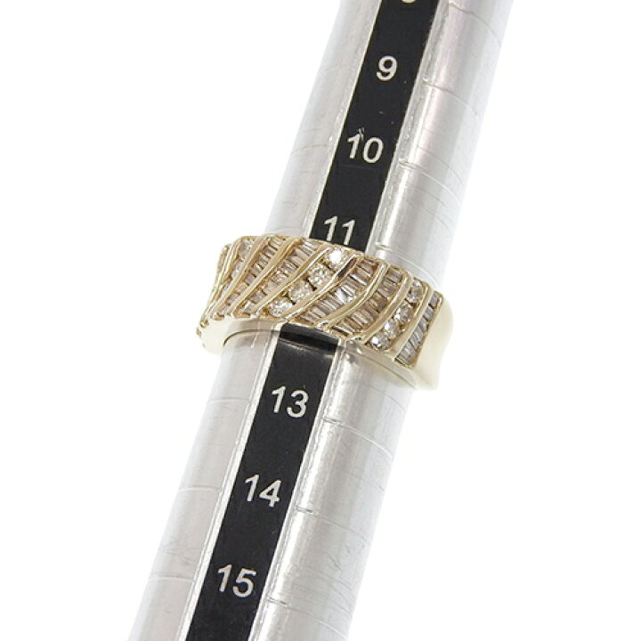 楽天市場】ダイヤモンド ウェーブ ワイドリング K18 イエローゴールド  