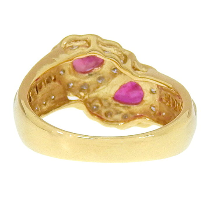 楽天市場】ルビー ダイヤモンド リング K18 イエローゴールド YG  