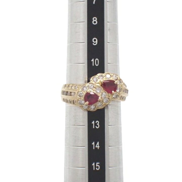 楽天市場】ルビー ダイヤモンド リング K18 イエローゴールド YG  