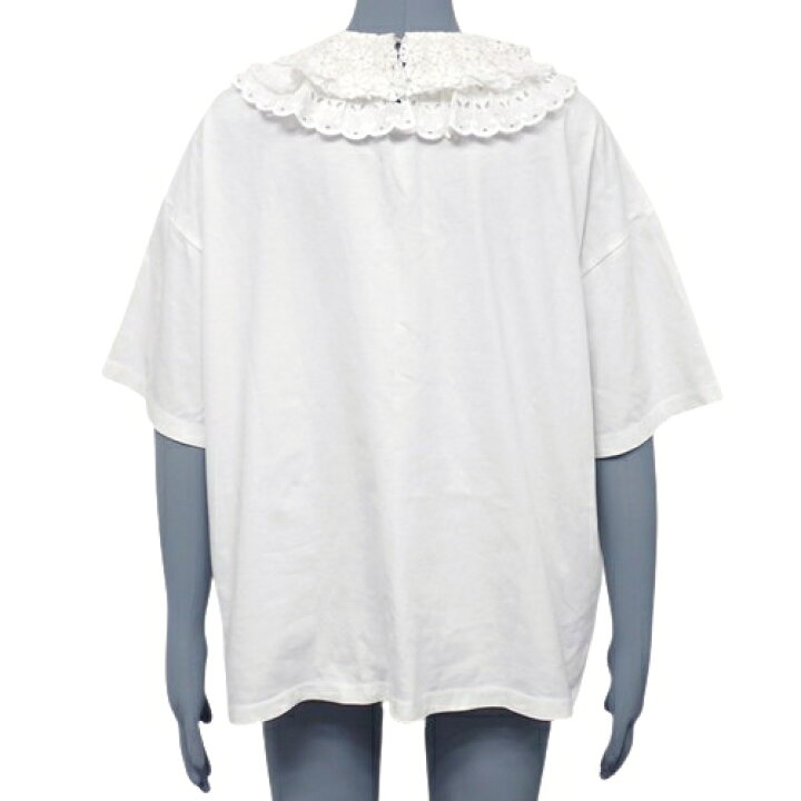 楽天市場】MIUMIU(ミュウミュウ) レース襟付きロゴ Tシャツ トップス 