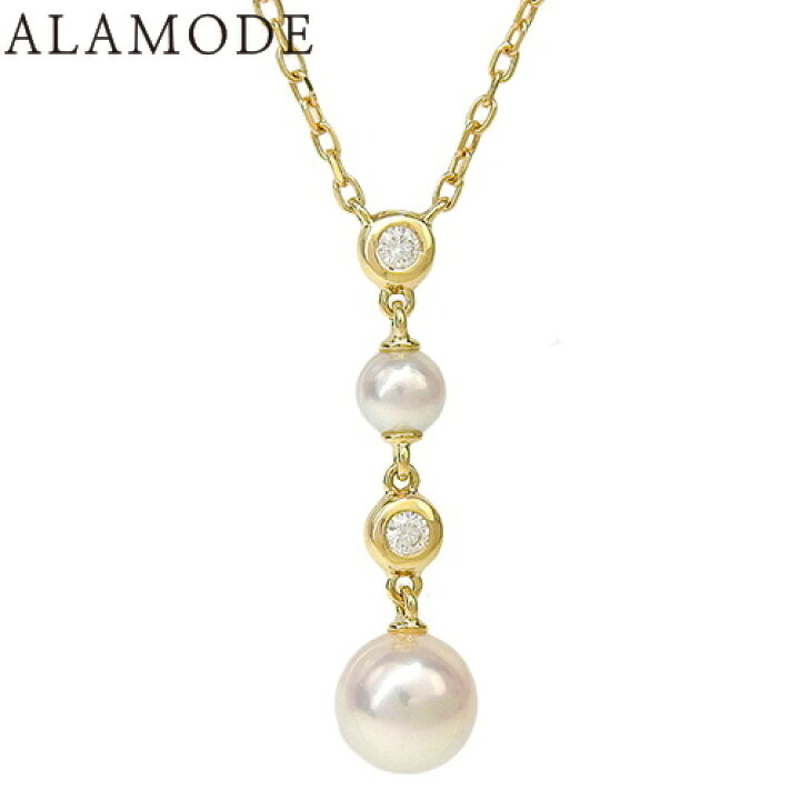 楽天市場】MIKIMOTO(ミキモト) パール ダイヤ ネックレス K18 イエロー  