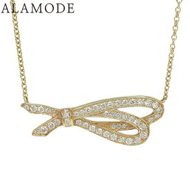 TIFFANY&Co.(ティファニー) ボウ ダイヤ ネックレス ダイヤモンド K18 イエローゴールド YG ネックレス アクセサリー ジュエリー リボンモチーフ ゴールド金 レディース 41100064261【中古】【アラモード】