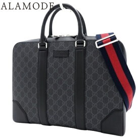 GUCCI(グッチ) GGスプリーム ミディアム ブリーフケース ビジネスバッグ 2WAY ショルダー肩掛け 斜め掛け 通勤かばん GGスプリームキャンバス ブラック黒 グレー シルバー金具 792077 FADJA 1042 メンズ 40802145870【中古】【アラモード】