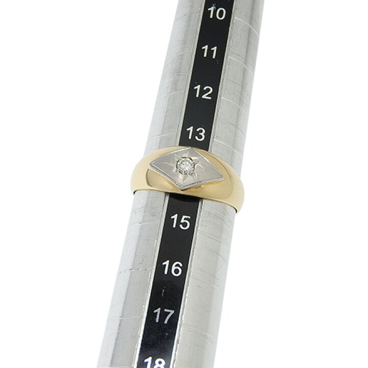 楽天市場】D0.09 ダイヤモンド リング K18 イエローゴールド YG Pt  