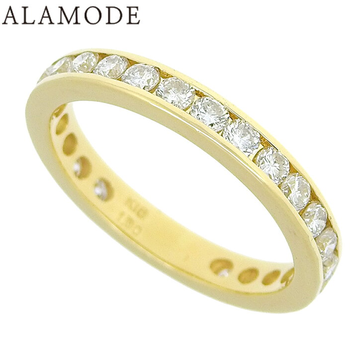 D0.70,0.40 ダイヤモンド ラインリング K18 イエローゴールド YG  