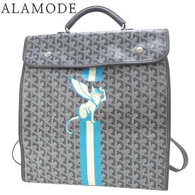 GOYARD(ゴヤール) マーカージュ スーパーキャット サンレジェ リュックサック/バックパック 2WAY 肩掛け ハンド ヘリンボーン柄 猫 ねこ PVCコーティングキャンバス ゴヤールディンキャンバス グレー シルバー金具 ユニセックス 40802152972【中古】【アラモード】