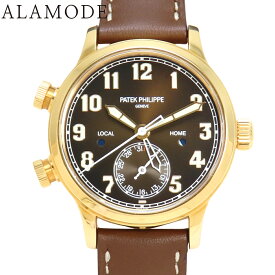 【保証書付】パテックフィリップ カラトラバ パイロット トラベルタイム 7234R-001 PG/革 自動巻き 腕時計 2019年9月購入 ブラウン ユニセックス 41100089470【中古】【アラモード】