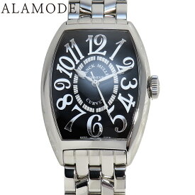 フランクミュラー トノーカーベックス 5850SCREL SS 自動巻き 腕時計 ブラック シルバー メンズ 41100089489【中古】【アラモード】