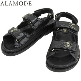 CHANEL(シャネル) マトラッセ フッドベッドサンダル サンダル/ミュール アパレル 靴 くつ 36 レザー ブラック黒 シャンパンゴールド金具 G35927 レディース 40802174884【中古】【アラモード】