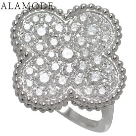 【保証書付】Van Cleef & Arpels(ヴァンクリーフ＆アーペル) マジック アルハンブラ リング ダイヤモンド VCARN9WU00 ホワイトゴールド K18WG 10.7g 指輪 アクセサリー ジュエリー クローバーモチーフ 18(58)号 シルバー銀 レディース 40802176624【中古】【アラモード】