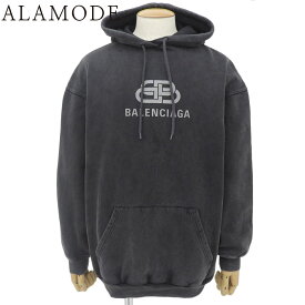BALENCIAGA(バレンシアガ) BBロゴ ウォッシュド パーカー スウェット 2019年 オーバーサイズ アパレル プルオーバー 裏起毛 XS コットン ブラック黒 578135 TGV74 レディース 40802186006【中古】【アラモード】