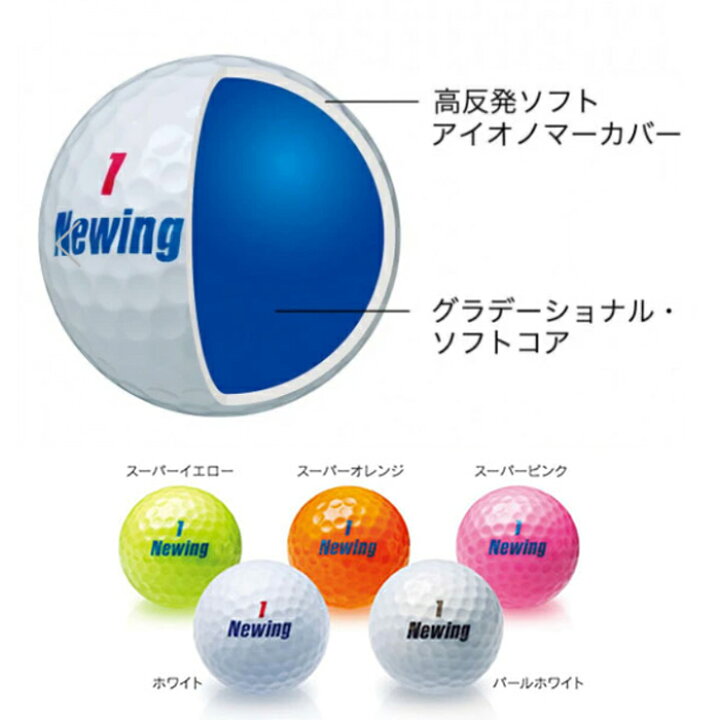 楽天市場 ブリヂストン ゴルフボール ゴルフ Newing 19new ニューイング ナンバー 1 2 3 4 2ピース ソフト 高弾道 ディスタンス ボール ブリヂストンボール ホワイト イエロー オレンジ ピンク ゴルフ ボール 飛ぶ 飛距離 送料無料 Re Covery