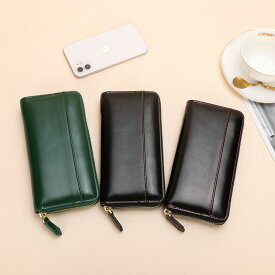 財布 メンズ レザー 長財布 本革 ファスナー 薄い 高級感 レディース財布 牛革 小銭入れ レザー サイフ ハンドメイド シンプル 無地 大容量 男性 紳士用 男女兼用 ギフト 送料無料