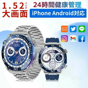 �y3��o���h�t�� �R���p�X���ځz�X�}�[�g�E�H�b�` �ی^ 1.52�C���`���� iPhone/Android�Ή� �r�W�l�XSmart Watch Bluetooth�ʘb�@�\ �X�|�[�c�E�H�b�` 100��ނ̉^�����[�hSMS/Twitter/Facebook/Line�Ȃǒʒm 