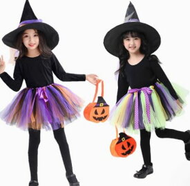新品☆ 高品質 子供服ハロウィン仮装親子子供服プリンセススカート魔女コスプレ仮装舞踏会演出服