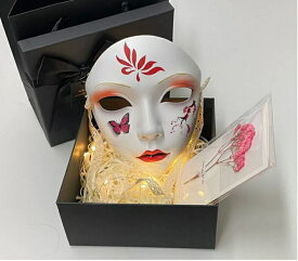ハロウィン仮面 ダンス 演劇 仮装 きつねマスク 和風 祭り コスプレ 芸者お面 半面 ハロウィン コスプレ道具仮装舞踏会 学園祭 お祭り 夏祭り 舞踏会