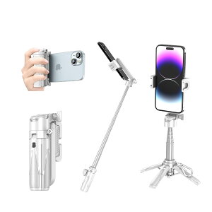 自撮り棒 多機能スマホグリップ 2025極上の新設計 業界超ミニ スマホ四脚安定モデル スマホスタンド 安定性アップ iphone android対応 4.7-7インチ多機種対応 スマホ 三脚 コンパクト 軽量 セルカ