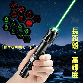 【クーポンで25％OFF】レーザーポインター 緑 強力 LEDライト 多機能 長距離 高輝度 ミニ懐中電灯 ポータブル USB充電式 指示棒 クマ 猫じゃらし カラス撃退 害鳥の駆除 SOS 防災 フラッシュライト キャンプ 釣り防犯 アウトドア 防災グッズ ハロウィン柄 クリスマス柄