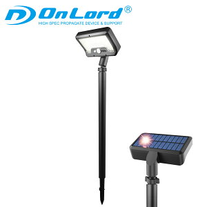 オンロード(OnLord) ソーラーライト センサーライト (OL-341PS) 屋外 IP65防水 人感センサー 杭 360度調整ライト 3モード USB充電可 92LED 玄関 駐車場 庭 キャンプ 停電 防災