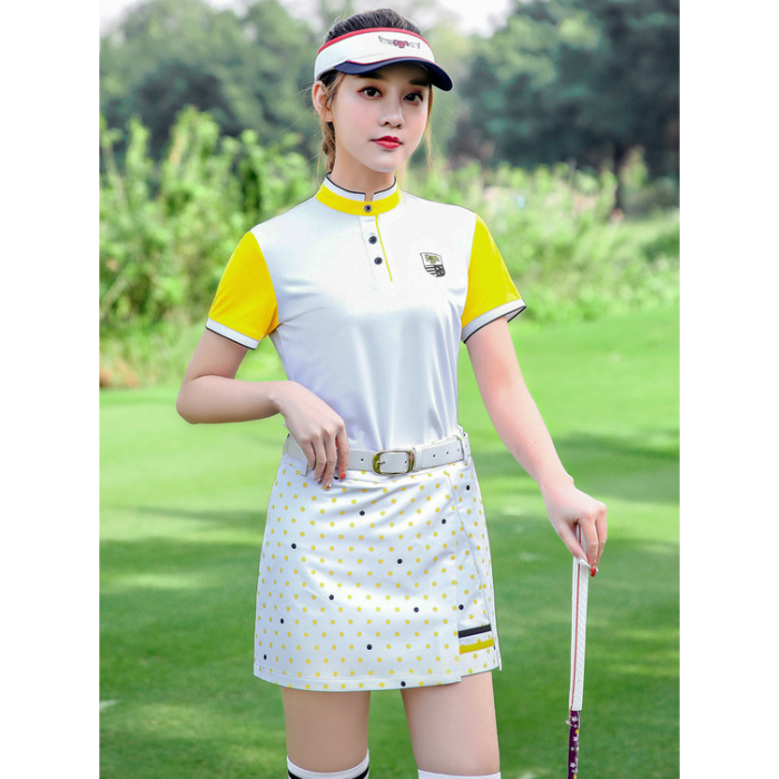 ゴルフ半袖シャツ ポロシャツ ゴルフシャツ ゴルフウェア レディース 可愛い 綺麗 ホワイト 白 イエロー 黄色 レディース ゴルフグッズ  レディースゴルフウェア ゴルフ用品 可愛い | アルバ・コリス