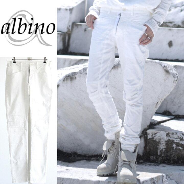 楽天市場】【albino】ピン型フロントZIPスキニーバイカーパンツ 