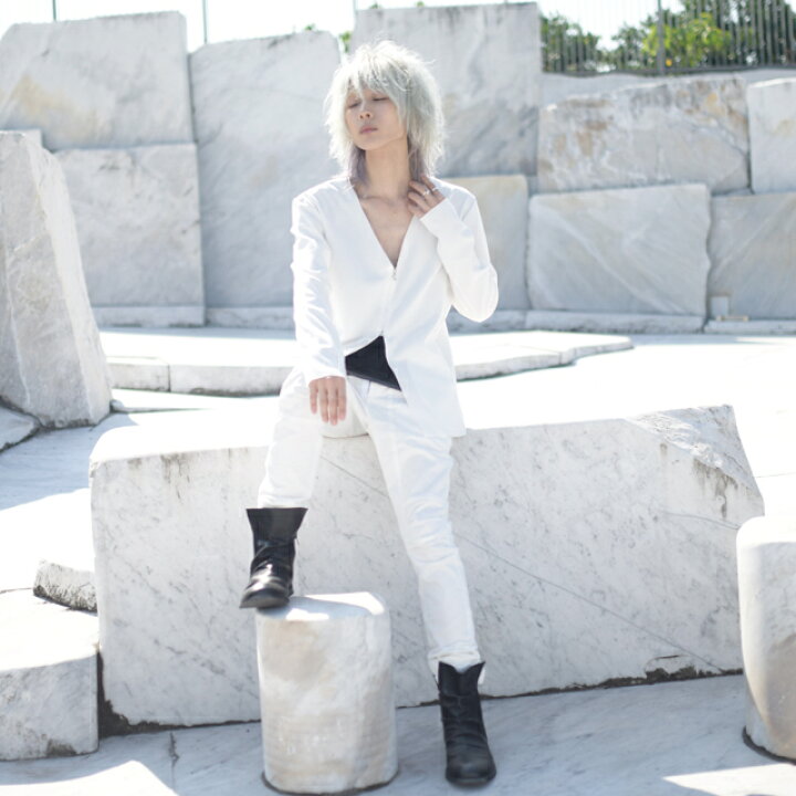楽天市場】【albino】ピン型フロントZIPスキニーバイカーパンツ 