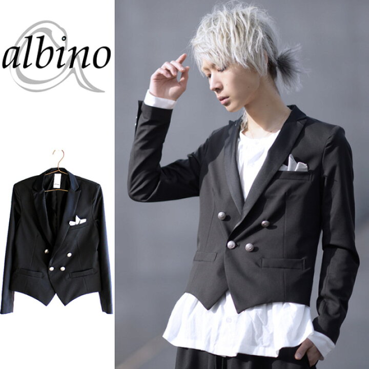 楽天市場】【albino】フェイクチーフ挿しダブルブレストスペンサー 