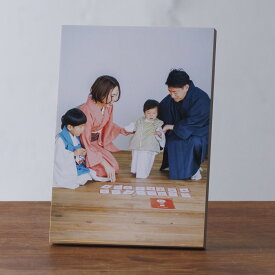 フォトパネル フォトブロック 長方形 17.2×12.2cm 木製 プリント加工込 ナチュラルウッド Z16
