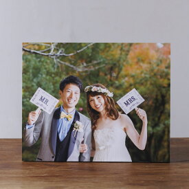 フォトパネル フォトブロック 長方形 20×25cm 木製 プリント印刷仕上げ付 ナチュラルウッド Z43