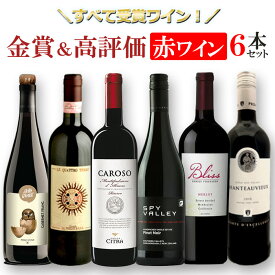 【SALE対象全品20％OFF!／ポイント最大10倍_スーパーSALE】高評価＆メダル受賞赤ワイン6本セットミックス MIX 飲み比べセット イタリア　スペイン　アメリカ合衆国　スイス　ニュージーランド