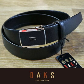 (父の日 ギフト)DAKS ダックス ベルト バックル式 スライド式 牛革 一本無双 DB28142-01 日本製（ラッピング無料）
