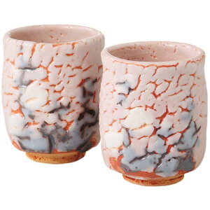 ペア湯呑 夫婦湯呑 ピンク志野 組湯呑 美濃焼 日本製 陶器 ギフト プレゼント 贈り物 父の日 母の日 敬老の日 記念日 箱入り ラッピング対応 のし対応 箱入り 食洗機対応 電子レンジ対応