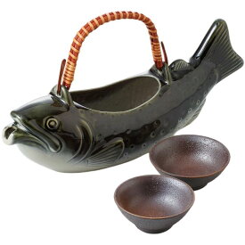 酒器セット 徳利 とっくり おちょこ セット 風雅 岩魚 骨酒 大 盃 ペア 日本製 美濃焼 お猪口 徳利 日本酒 冷酒 グラス おしゃれ 熱燗 ぐいのみ ギフト 贈答 プレゼント お祝い 還暦祝い ※ 片口 ふるさと納税 プラスチック ではありません