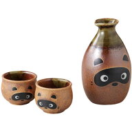 信楽焼 たぬき 酒器セット 徳利 おちょこ セット 狸 タヌキ 日本酒 冷酒 熱燗 酒器 とっくり ぐい呑み 盃…