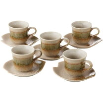 楽天市場】美濃路 珈琲碗皿5客揃（キッチン用品・食器・調理器具）の通販