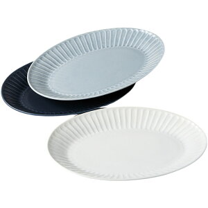 お皿 食器 美濃焼 3枚セット Shinogi カフェプレートセット オーバル おしゃれ かわいい シンプル