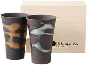 タンブラー 金銀流し ほろ酔いカップ ペア 木箱入 美濃焼 日本製 焼酎カップ ロックカップ ビアカップ ビールグラス ビアグラス おしゃれ かわいい 食洗機対応 電子レンジ対応 居酒屋 店舗