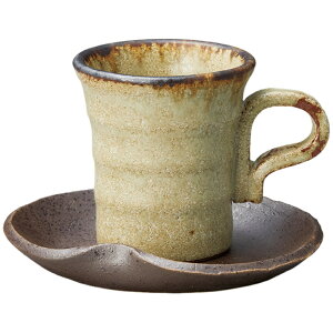 コーヒーカップ コーヒー碗皿 唐津ミニ コーヒーカップ&ソーサー 陶器 美濃焼 日本製 喫茶店 カフェ レストラン 食器 食洗機可 電子レンジ可 セット おしゃれ かわいい シンプル 業務用