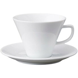 コーヒーカップ コーヒー碗皿 TY003 カプチーノ カップ＆ソーサー 磁器 美濃焼 日本製 喫茶店 カフェ レストラン 食器 食洗機可 電子レンジ可 セット おしゃれ かわいい シンプル 白 ホワイト 業務用