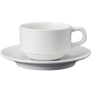 コーヒーカップ コーヒー碗皿 ベーシック スタック兼用 カップ&ソーサー 磁器 美濃焼 日本製 喫茶店 カフェ レストラン 食器 食洗機可 電子レンジ可 セット おしゃれ かわいい シンプル 白