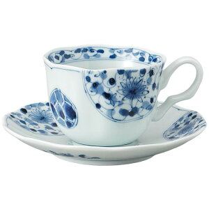 コーヒーカップ コーヒー碗皿 花イマリ カップ&ソーサー 磁器 美濃焼 日本製 喫茶店 カフェ レストラン 食器 食洗機可 電子レンジ可 セット おしゃれ かわいい シンプル 業務用