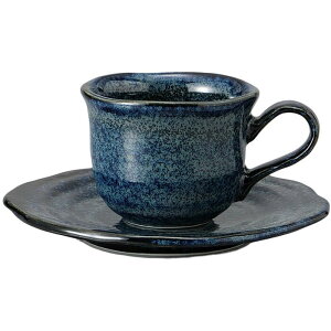 コーヒーカップ コーヒー碗皿 窯変青釉 カップ&ソーサー 磁器 美濃焼 日本製 喫茶店 カフェ レストラン 食器 食洗機可 電子レンジ可 セット おしゃれ かわいい シンプル 業務用