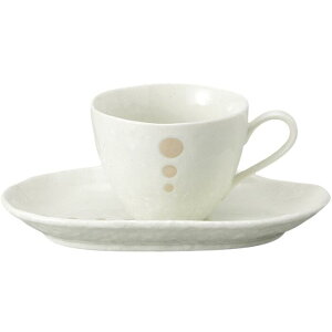 コーヒーカップ コーヒー碗皿 白ドット カップ&ソーサー 磁器 美濃焼 日本製 喫茶店 カフェ レストラン 食器 食洗機可 電子レンジ可 セット おしゃれ かわいい シンプル 業務用