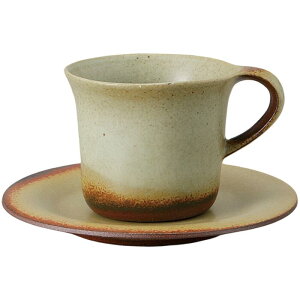 コーヒーカップ コーヒー碗皿 フローラ備前 土物 カップ&ソーサー 陶器 美濃焼 日本製 喫茶店 カフェ レストラン 食器 食洗機可 電子レンジ可 セット おしゃれ かわいい シンプル 業務用