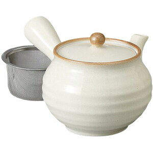 急須 ポット 粉引 新型六兵衛 急須(アミ付)茶器 日本製 陶器 おしゃれ かわいい 食洗機対応 カフェ 来客用 業務用 お茶