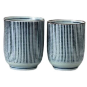 ペア湯呑 夫婦湯呑 湯呑 十草大湯呑・十草小湯呑 陶器 美濃焼 日本製 食洗機対応 電子レンジ対応 食器 和食器 業務用 来客用 お茶 煎茶 おしゃれ かわいい